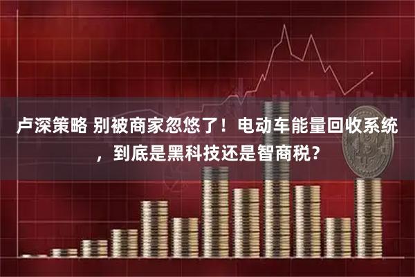 卢深策略 别被商家忽悠了！电动车能量回收系统，到底是黑科技还是智商税？